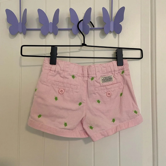 EUC | POLO Ralph Lauren girl’s classic chino pale pink turtle patterned shorts 4 - Picture 3 of 7
